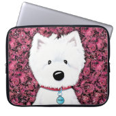 KiniArt Westie Impressions Floral Laptopschutzhülle (Vorderseite)
