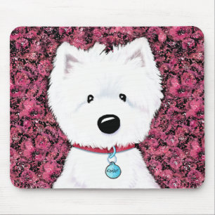 KiniArt Westie Impressions Floral Mousepad