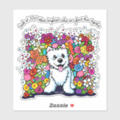 KiniArt Westie Joyful Garden Aufkleber (Blatt)