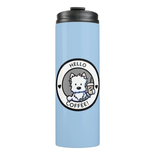 KiniArt Westie Kaffee Lover Thermal Tumbler Thermosbecher (Vorderseite)