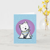 KiniArt Westie Karte (Gelbe Blume)
