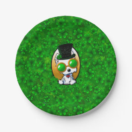 KiniArt Westie Kleeblatt Paper Plate Pappteller