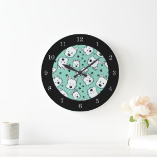 KiniArt Westie Lover Große Wanduhr