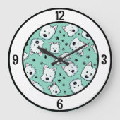 KiniArt Westie Lover Large Clock Große Wanduhr (Vorderseite)