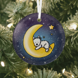 KiniArt Westie Lunar Liebe Ornament Aus Glas