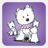 KiniArt Westie Mama & Pups Stickers (Vorderseite)