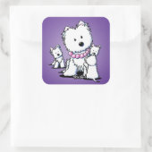 KiniArt Westie Mama & Pups Stickers (Tasche)
