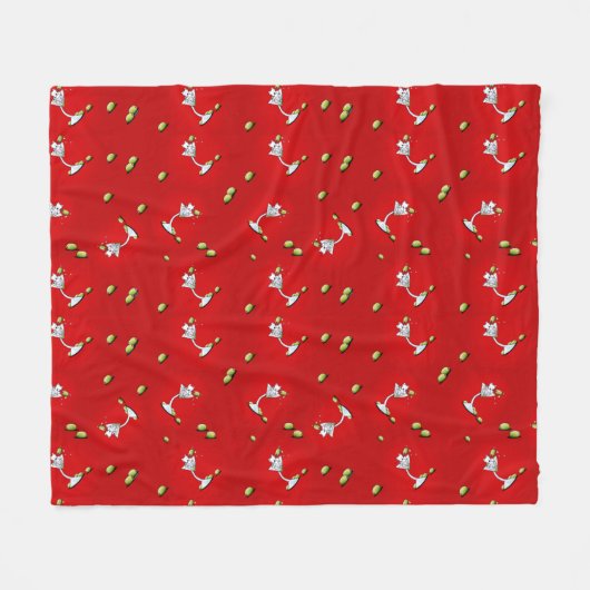 KiniArt Westie Martini Fleece Blanket (Vorderseite (Horizontal))