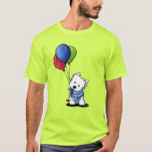 KiniArt Westie mit Balloons T - Shirt (Vorderseite)
