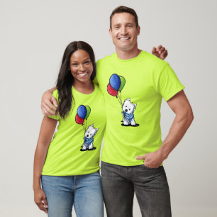 KiniArt Westie mit Balloons T - Shirt