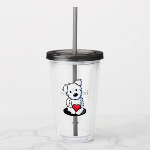 KiniArt Westie mit Herz-Akryltumbler Acryltrinkbecher