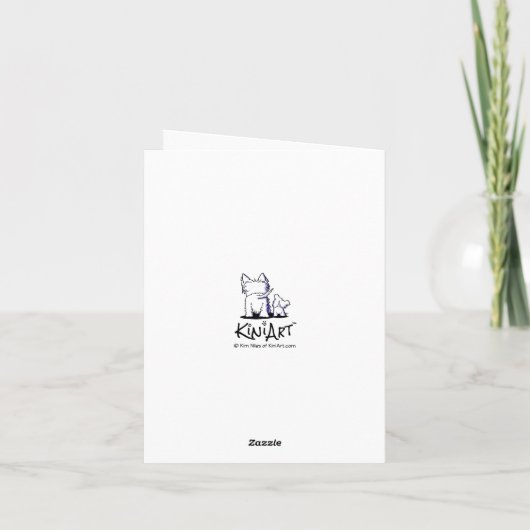 KiniArt Westie mit Pearl Earring Card Karte (Rückseite)