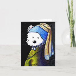 KiniArt Westie mit Pearl Earring Card Karte