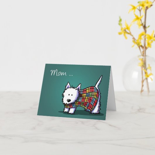 KiniArt Westie Muttertag Karte (Gelbe Blume)