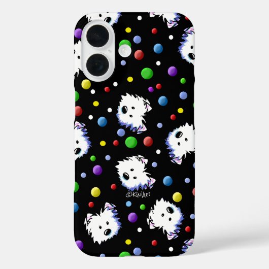 KiniArt Westie Polka Dot Case-Mate iPhone Hülle (Rückseite)