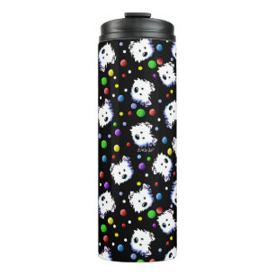 KiniArt Westie Polka Dot Thermosbecher