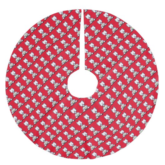 KiniArt Westie Polyester Weihnachtsbaumdecke (Vorderseite)