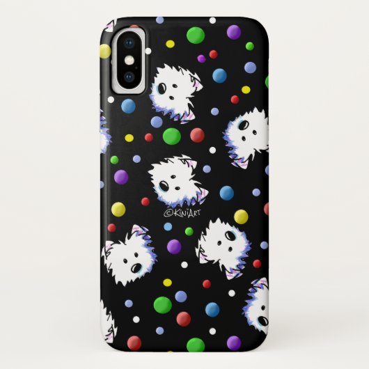 KiniArt Westie Punktmuster Case-Mate iPhone Hülle (Rückseite)