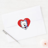 KiniArt Westie Red Heart Stickers (Umschlag)