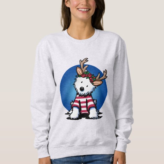 KiniArt Westie Reindeer Christmas Sweatshirt (Vorderseite)
