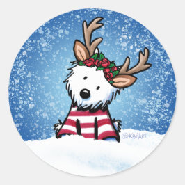 KiniArt Westie Reindeer Stickers