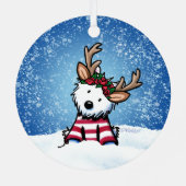 KiniArt™ Westie Rentier Metal Ornament (Rückseite)