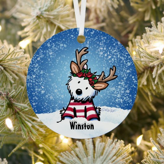KiniArt™ Westie Rentier Metal Ornament (InSitu)