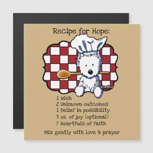 KiniArt Westie Rezept für Hoffnung Magnetkarte (Vorne/Hinten)