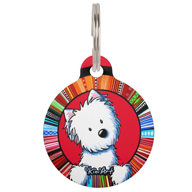 KiniArt Westie Round Pet Tag Haustiermarke (Vorderseite)