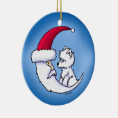 KiniArt Westie Santa Moon Keramik Ornament (Rechts)