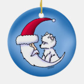 KiniArt Westie Santa Moon Keramik Ornament (Hinten)