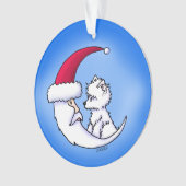 KiniArt Westie Santa Moon Ornament (Vorderseite)