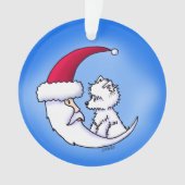 KiniArt Westie Santa Moon Ornament (Vorderseite)