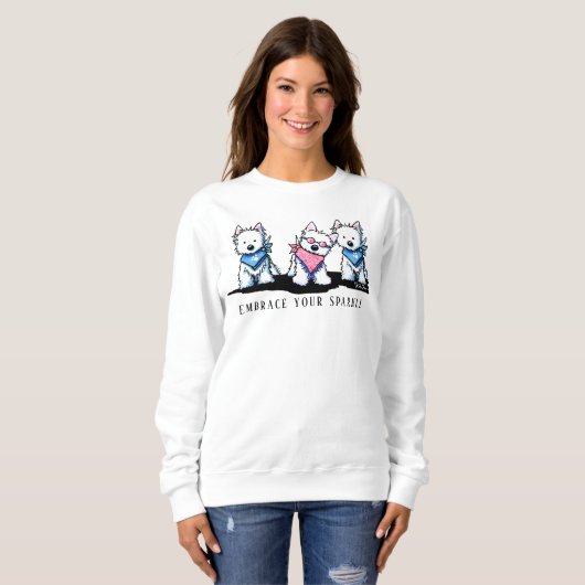 KiniArt Westie Sei du selbst Sweatshirt (Vorne ganz)