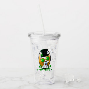KiniArt Westie St. Paddy’s Acrylic Tumbler Acryltrinkbecher