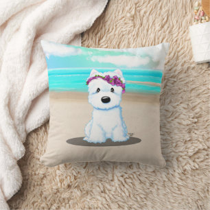 KiniArt™️ Westie Strand Blossom Kissen