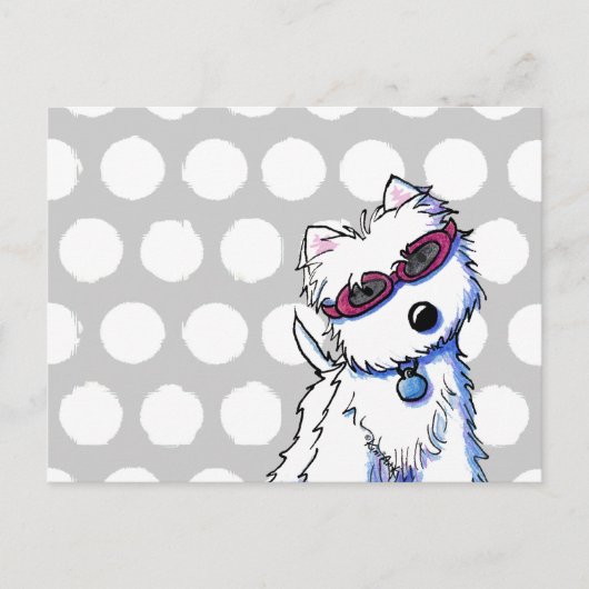 KiniArt Westie Sun Doggles Postkarte (Vorderseite)