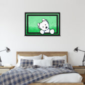 KiniArt Westie Terrier Dog Art Leinwanddruck (Insitu (Schlafzimmer))
