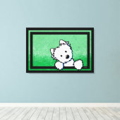 KiniArt Westie Terrier Dog Art Leinwanddruck (Insitu (Holzboden))