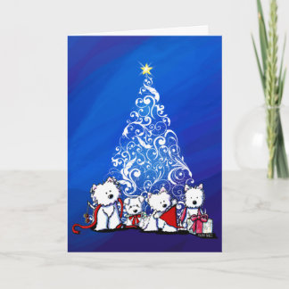 KiniArt Westie Terriers Christmas Card Karte