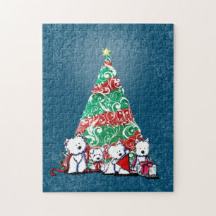 KiniArt Westie Terriers Christmas Puzzle
