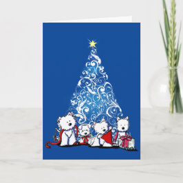 KiniArt Westie Terriers Weihnachtskarte Karte