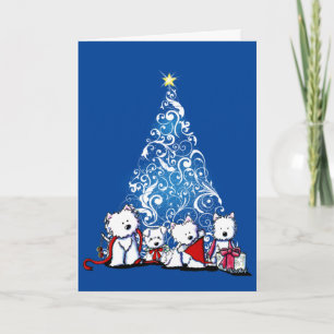 KiniArt Westie Terriers Weihnachtskarte Karte