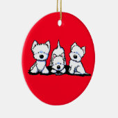 KiniArt Westie Trio Keramik Ornament (Rechts)