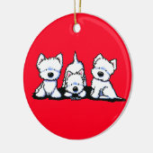 KiniArt Westie Trio Keramik Ornament (Links)