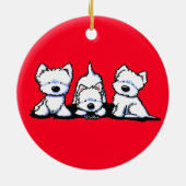 KiniArt Westie Trio Keramik Ornament (Hinten)