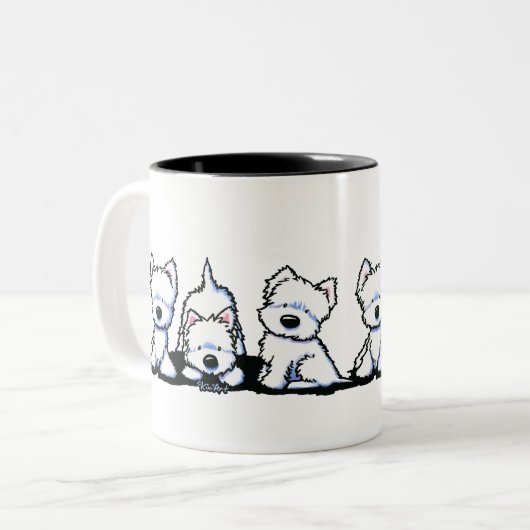KiniArt Westie Trio Tasse (Vorderseite Links)