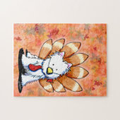 KiniArt Westie Turkey Erntedank Card Puzzle (Horizontal)