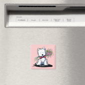 KiniArt Westie Valentine Magnet (In Situ (Geschirrspüler))