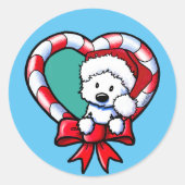 KiniArt Westie Weihnachts-Liebe Runder Aufkleber (Vorderseite)